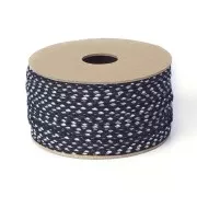 2mm braided coton cord - Black - White - Light brown x1m