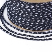 2mm braided coton cord - Black - White - Light brown x1m