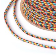 2mm braided cotton cord - Black - Blue - Mustard - Red x1m