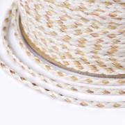 2mm braided cotton cord - Beige - Brown - Ochre x1m