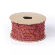 2mm braided cotton cord - Red - Fuchsia - Dark brown x1m