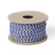 2mm braided cotton cord - Plum - Blue - Purple - Light yellow x1m