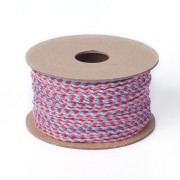 2mm braided cotton cord - Light pink - Orange - Fuchsia - Turquoise x1m