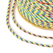 2mm braided cotton cord - Neon yellow - Neon pink - Dark brown - Blue x1m