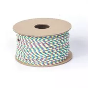 2mm braided cotton cord - Neon green - Plum - Light grey - Duck blue x1m