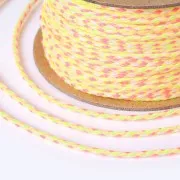 Braided cotton cord 2mm - Fluorescent yellow - Neon pink - Beige - Yellow x1