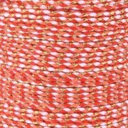 1.5mm Braided cotton cord and metallic thread - White - Red - Coral - Gold x1m