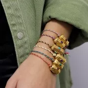 1.5mm Braided cotton cord and metallic thread - White - Red - Coral - Gold x1m