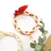 1.5mm Braided cotton cord and metallic thread - White - Red - Coral - Gold x1m