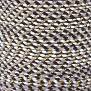 1.5mm Braided cotton cord and metallic thread - White - Black - Grey - Gold x1m|raw }}