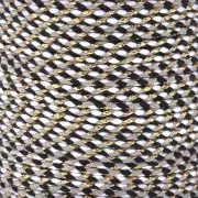 1.5mm Braided cotton cord and metallic thread - White - Black - Grey - Gold x1m
