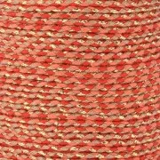 1.5mm Braided cotton cord and metallic thread - Red - Coral - Brown - Gold x1m