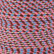 1.5mm Braided cotton cord & metallic thread Fluorescent pink - Blue - Brown - Gold