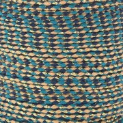 1.5mm Braided cotton cord and metallic thread - Multi blue - Sand - Gold x1m|raw }}