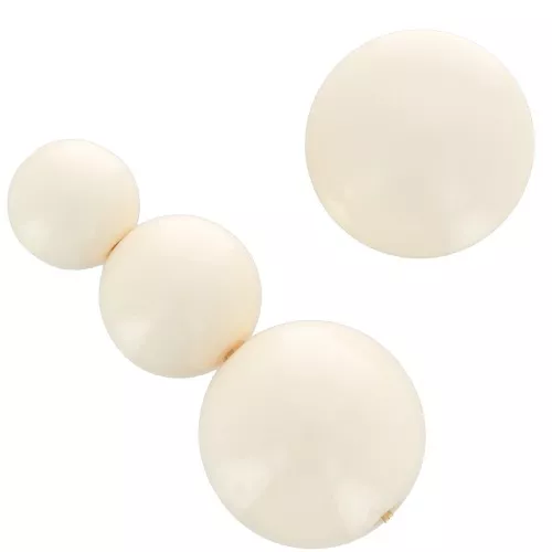 Assortment of 26 beads 8-10-14 mm & 2 cabochons in opaque resin - Beige x1