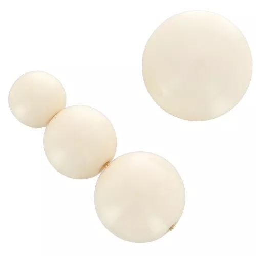 Assortment of 26 beads 6-8-10mm and 2 cabochons in opaque resin - Beige x1
