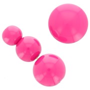 Assortment of 26 beads 6-8-10mm and 2 cabochons in opaque resin - Fuchsia x1|raw }}