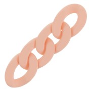 30x21mm Oval Twisted Acrylic Link - Opaque Light Coral Mat x1|raw }}