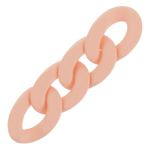 30x21mm Oval Twisted Acrylic Link - Opaque Light Coral Mat x1