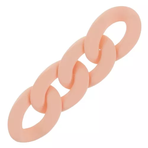 30x21mm Oval Twisted Acrylic Link - Opaque Light Coral Mat x1