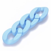 30x21mm Oval Twisted Acrylic Link - Opaque Sky blue Mat x1|raw }}
