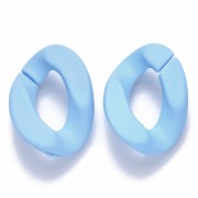 30x21mm Oval Twisted Acrylic Link - Opaque Sky blue Mat x1