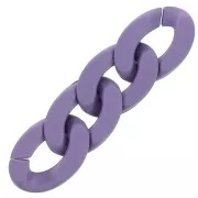 30x21mm Oval Twisted Acrylic Link - Opaque Purple Mat x1