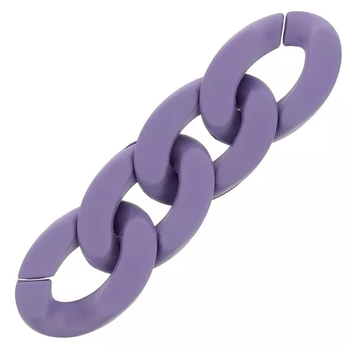 30x21mm Oval Twisted Acrylic Link - Opaque Purple Mat x1