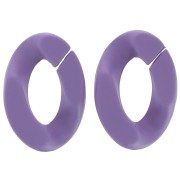 30x21mm Oval Twisted Acrylic Link - Opaque Purple Mat x1