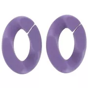 30x21mm Oval Twisted Acrylic Link - Opaque Purple Mat x1