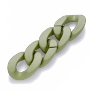 30x21mm Oval Twisted Acrylic Link - Opaque Olive Mat x1