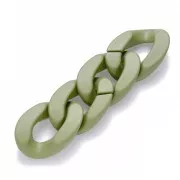 30x21mm Oval Twisted Acrylic Link - Opaque Olive Mat x1