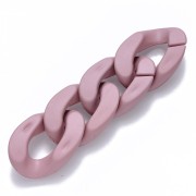 30x21mm Oval Twisted Acrylic Link - Opaque Antique Pink Mat x1|raw }}