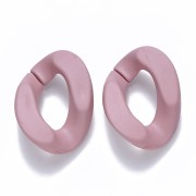 30x21mm Oval Twisted Acrylic Link - Opaque Antique Pink Mat x1