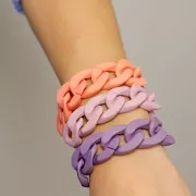 30x21mm Oval Twisted Acrylic Link - Opaque Antique Pink Mat x1