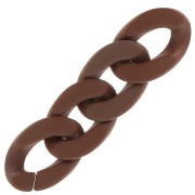 30x21mm Oval Twisted Acrylic Link - Opaque Brown Mat x1