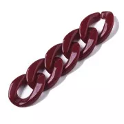 22.5x16.5mm Oval Twisted Acrylic Link - Wine Lees x1