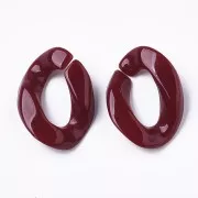 22.5x16.5mm Oval Twisted Acrylic Link - Wine Lees x1
