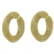 22.5x16.5mm Oval Twisted Acrylic Link - Olive x1