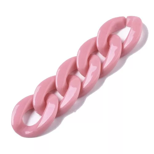 22.5x16.5mm Oval Twisted Acrylic Link - Pink x1