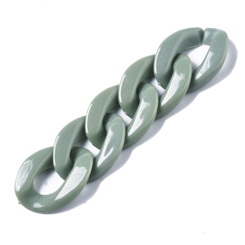 22.5x16.5mm Oval Twisted Acrylic Link - Teal x1