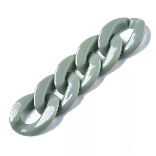 22.5x16.5mm Oval Twisted Acrylic Link - Teal x1