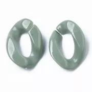 22.5x16.5mm Oval Twisted Acrylic Link - Teal x1