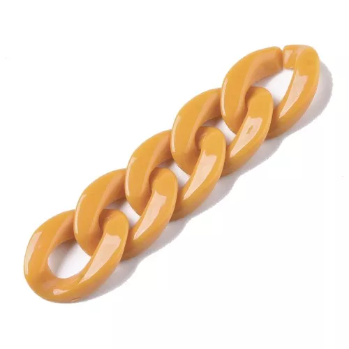 22.5x16.5mm Oval Twisted Acrylic Link - Light Orange x1