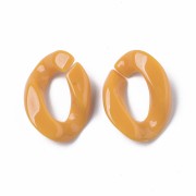 22.5x16.5mm Oval Twisted Acrylic Link - Light Orange x1