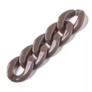 22.5x16.5mm Oval Twisted Acrylic Link - Brown x1