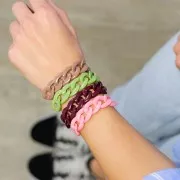 22.5x16.5mm Oval Twisted Acrylic Link - Brown x1