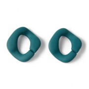 32x30mm Square twisted acrylic link - Opaque pigeon Blue Mat x1