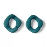 32x30mm Square twisted acrylic link - Opaque pigeon Blue Mat x1