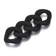 32x30mm Square twisted acrylic link - Black Mat x1